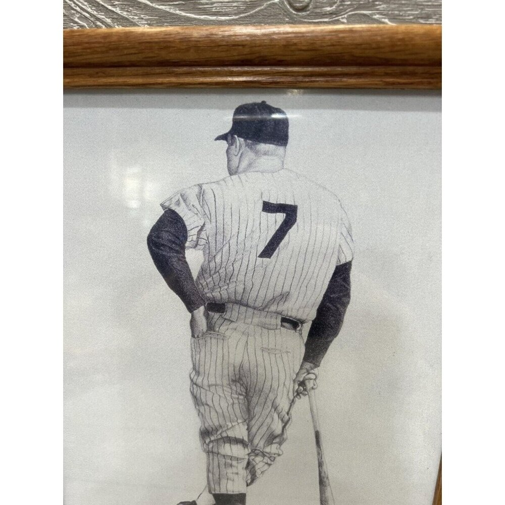 Framed Reproduction Mickey Mantle Art Print New York Yankees MLB Baseball - Picture 2 of 5